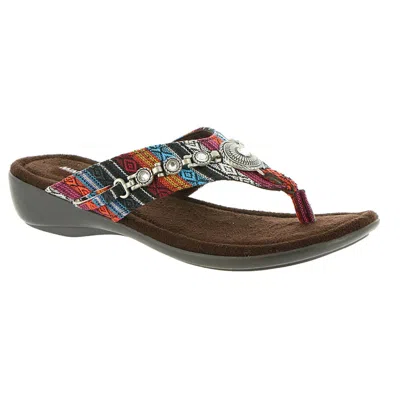 Minnetonka Sable Womens Jeweled Thong Sandals In Multi
