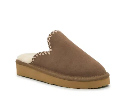 Minnetonka Stitch Scuff Slipper In Brown