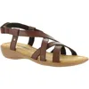 Minnetonka Sunny Slingback Womens Leather Cushioned Footbed Flats In Brown