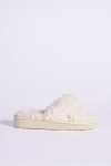 Minnetonka Teddy Crossband Slide Slippers In White