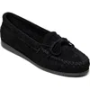 Minnetonka Tie Slipper In Black