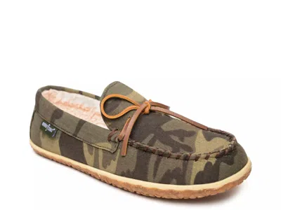 Minnetonka Tomm Moccasin Slipper In Green