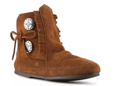 Minnetonka Two Button Western Bootie In Brown