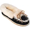 Minnetonka Ultimate Genuine Shearling Slipper In Black