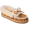 Minnetonka Ultimate Genuine Shearling Slipper In Brown