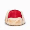 Minnetonka Unisex Sheepskin Bomber Hat In Red