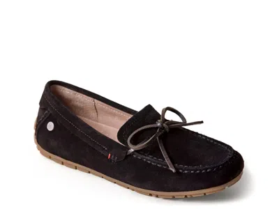 Minnetonka Wide Width Loafer Moc Slipper In Black