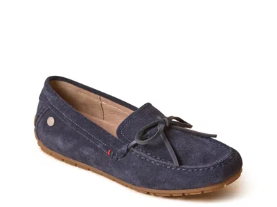 Minnetonka Wide Width Loafer Moc Slipper In Blue