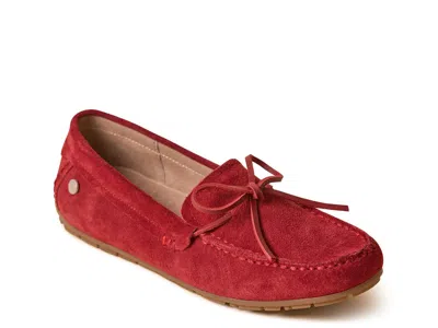 Minnetonka Wide Width Loafer Moc Slipper In Red