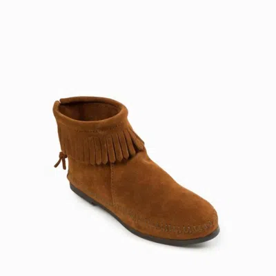 Minnetonka Women's Back Zip Hardsole Boots In Brown