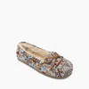 Minnetonka Women's Cally Low Moccasin In Cream Mosaic