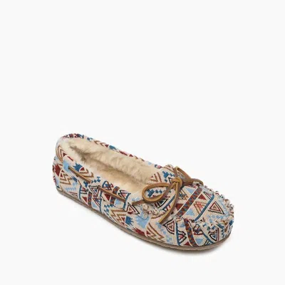 Minnetonka Women's Cally Low Moccasin In Cream Mosaic