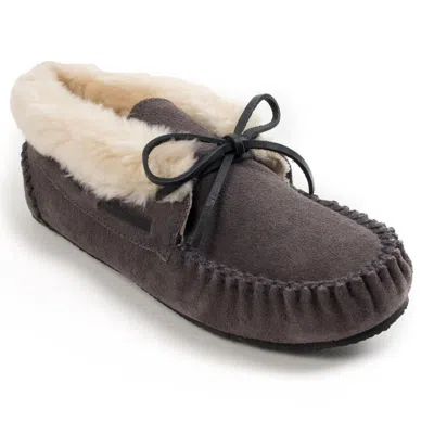 Minnetonka Women's Chrissy Bootie Moccasins In Grey In Brown