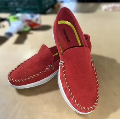 Minnetonka Women's Discover Classic Loafer In Hibiscus In Red