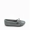 Minnetonka Kilty Suede Driving Shoe In Blue