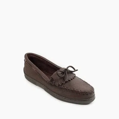 Minnetonka Women's Moosehide Kilty Loafers In Chocolate In Brown