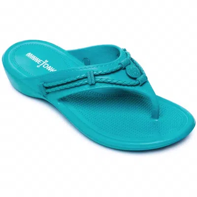 Minnetonka Women's Silverthorne Prism Flip Flops In Turquoise In Blue