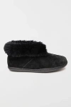Minnetonka Foldable Collar Bootie Slipper In Black