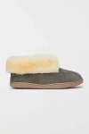 Minnetonka Women's Suede Sheepskin Ankle Boot Slippers In Grey, Women's At Urban Outfitters In Gray