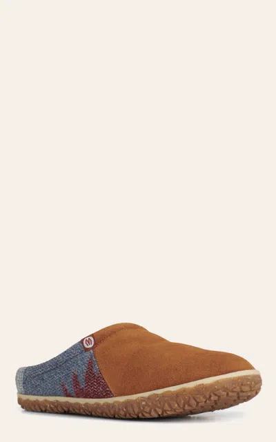 Minnetonka Women's Tahoe Brown Aztec Print Moc Toe Slippers