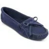 Minnetonka Womens Bow Loafers In Blue