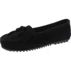 Minnetonka Womens Faux Suede Driving Moccasins Moccasins In Black