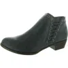Minnetonka Womens Zipper Leather Booties In Grey