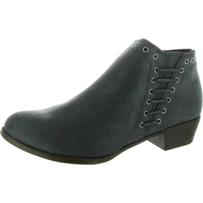 Minnetonka Womens Zipper Leather Booties In Grey