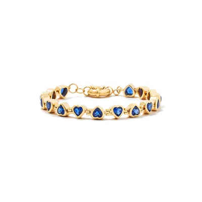 Minnie Lane Women's Blue Small Heartthrob Bracelet - Sapphire