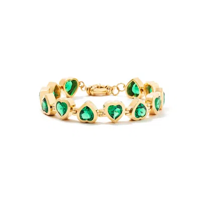 Minnie Lane Women's Green Large Heartthrob Bracelet - Emerald