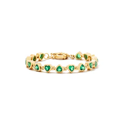 Minnie Lane Women's Green Small Heartthrob Bracelet - Emerald