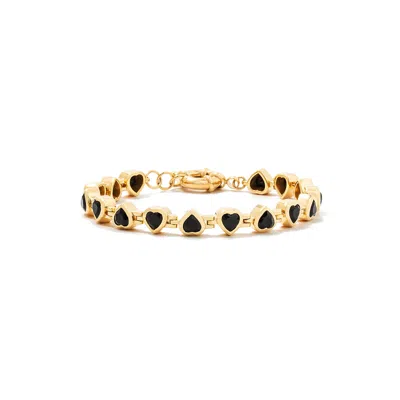 Minnie Lane Women's Small Heartthrob Bracelet - Black Onyx