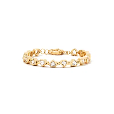 Minnie Lane Women's Small Heartthrob Bracelet - White Topaz