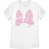 Minnie Mouse Cheetah Print Bow  Graphic T-shirt In White