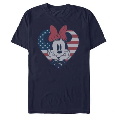 Minnie Mouse Cute Portrait Heart Graphic T-shirt In Blue