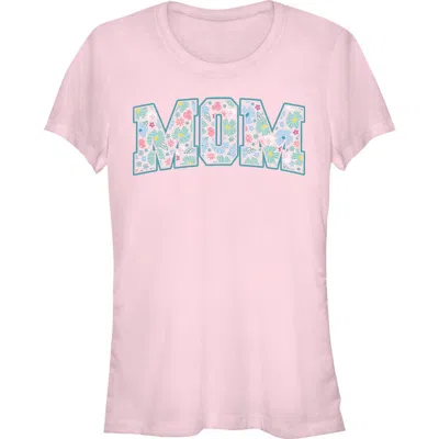 Minnie Mouse Junior's  Mom Collegiate Pastel Flowers Graphic T-shirt In Gray