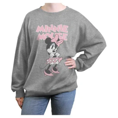 Minnie Mouse Junior's  Sassy Attitude Pose Sweatshirt In Gray