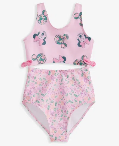 Minnie Mouse Kids' Little Girls  One-piece Swimsuit In Pink