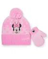 Minnie Mouse Toddler Girls 2-piece Beanie And Mitten Set In Pink