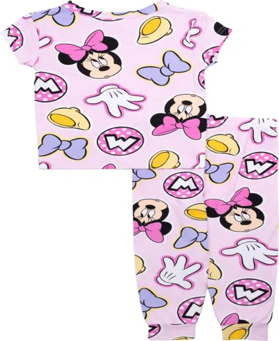 Minnie Mouse Kids' Toddler Girls Short Sleeve And Pant, 2-piece Pajama Set In Assorted