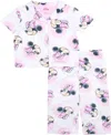 Minnie Mouse Toddler Girls Short Sleeve Button Down Sleep Shirt And Open Leg Pant, 2-piece Pajama Set In Assorted