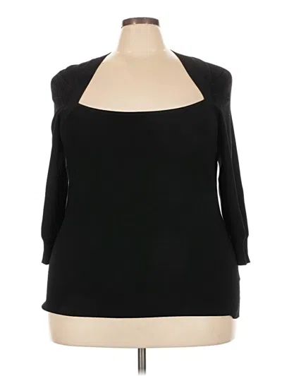 Pre-owned Minnie Rose 3/4 Sleeve Top Black Scoop Neck Tops