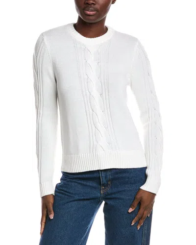 Minnie Rose Cable Cashmere-blend Sweater In White