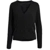 Minnie Rose Cable Knit Cardigan In Black In Black