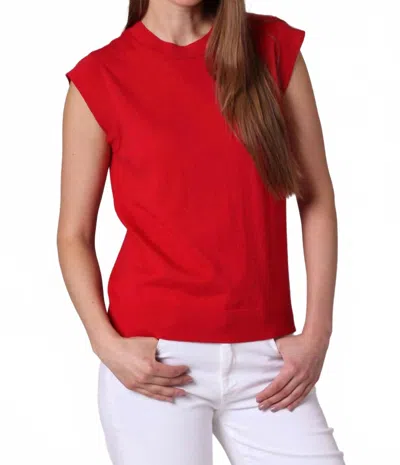 Minnie Rose Cap Sleeve Crew Tee In Cranberry In Red