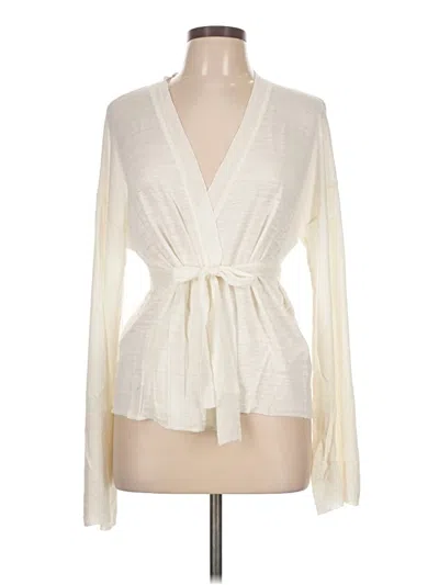 Pre-owned Minnie Rose Cardigan Sweater In White