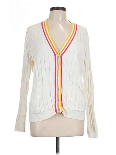 Pre-owned Minnie Rose Cardigan Sweater In White