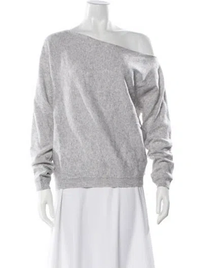 Pre-owned Minnie Rose Cashmere Asymmetrical Sweater W/ Tags In Gray