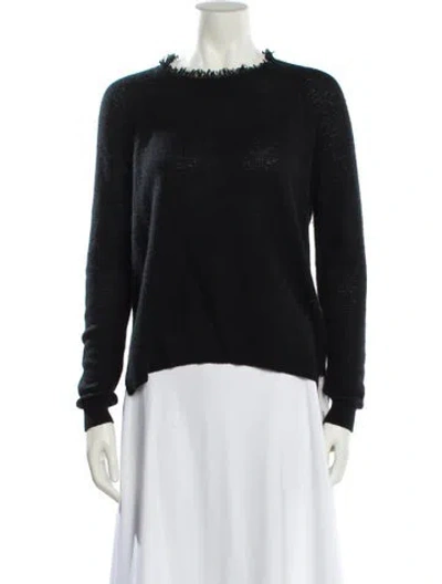 Pre-owned Minnie Rose Cashmere Bateau Neckline Sweater In Black