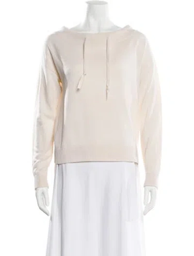 Pre-owned Minnie Rose Cashmere Bateau Neckline Sweater In Neutral